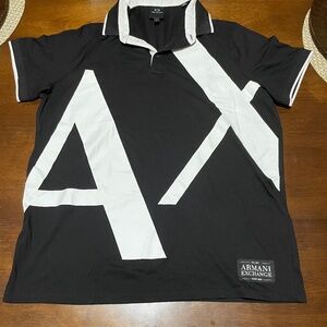 Armani Exchange Black/White Polo Womens Large